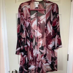 NorthStyle Sheer Floral Kimono in Pink and Black